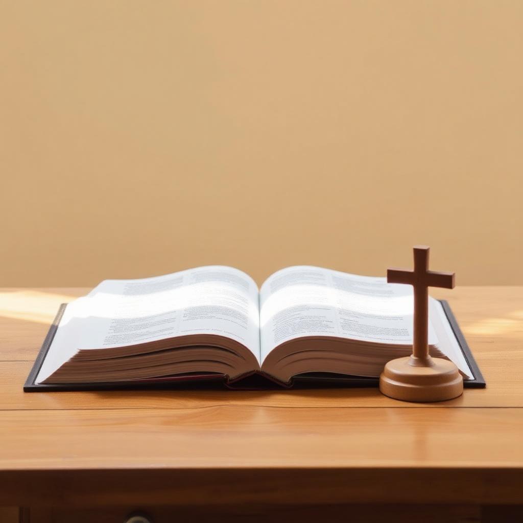 Open Bible and wooden cross — Christian stewardship and life insurance for believers